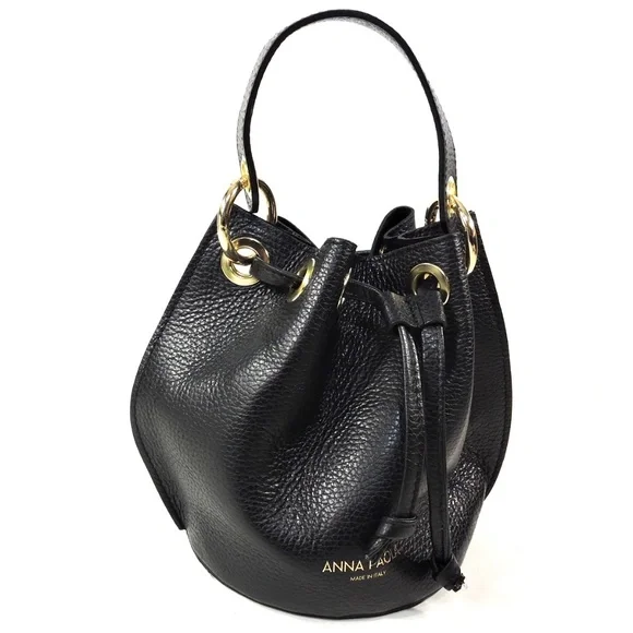 ANNA PAOLA 🇮🇹 WOMENS BLACK SOFT LEATHER HANDBAG - Picture 3 of 6